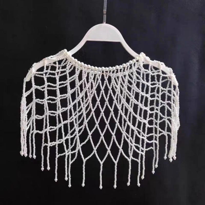 Шал за ханфу с перлени пискюли и облачно рамо, нейлон, дамски, пролет, стил японско‑корейска сладост, анти-отразяване