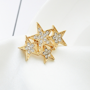 Broš zvijezda od legure s dijamantnim završnim premazom, unisex stil, jednostavan dizajn, model X1612