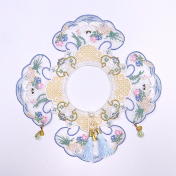 Șal pentru animale de companie, broderie cu lebede, model geometric, poliester, stil chinezesc