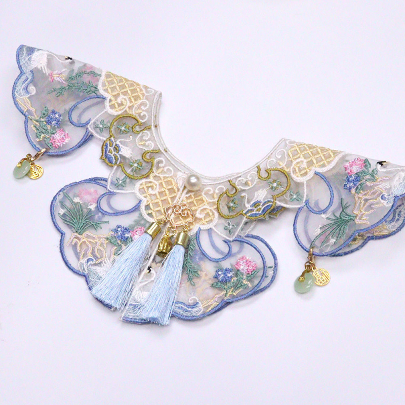 Șal pentru animale de companie, broderie cu lebede, model geometric, poliester, stil chinezesc