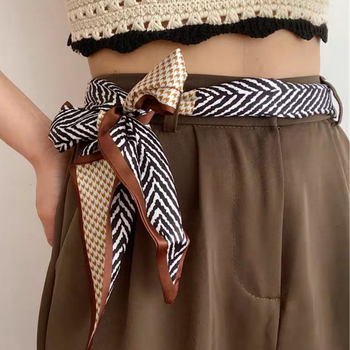 Selyemsál-öv derékra, egzotikus női stílus, Butterfly márka, geometrikus forma, nyomtatott szövet