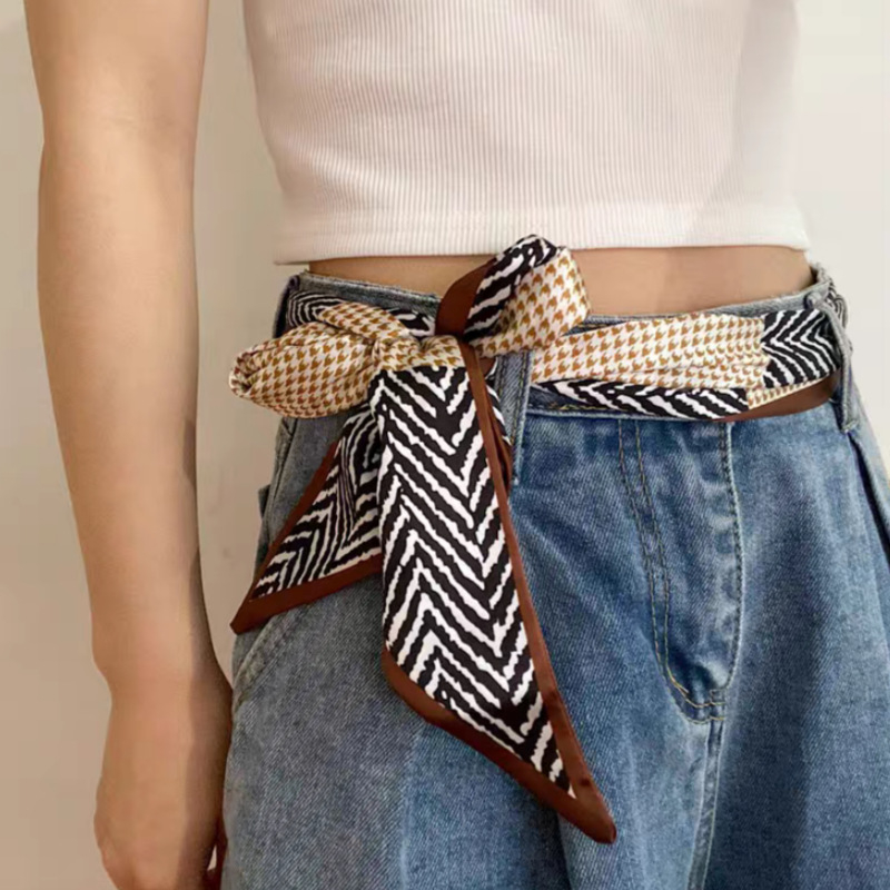 Selyemsál-öv derékra, egzotikus női stílus, Butterfly márka, geometrikus forma, nyomtatott szövet