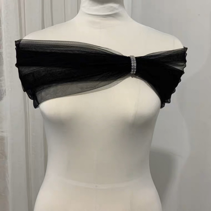 Nevjesta haljina bez naramenica s odvojivim šalom (Materijal: poliester vlakna; Način tkanja: jednostavno tkanje; Uzorak: jedne boje; Funkcija: dekoracija; Sezone: Ljeto, Proljeće, Jesen)