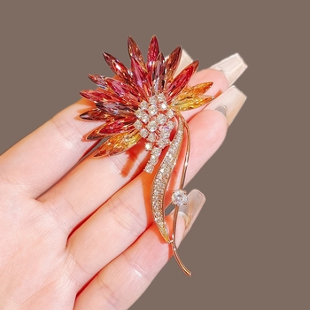 Broșă buchet, formă de floare, aliaj de zinc, finisaj cu picuri de ulei, stil retro, multifuncțional