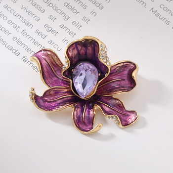 Cvjetna vintage broš za kapute — cinkova legura, elektroplatiranje, jesen 2025