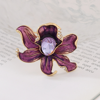 Cvjetna vintage broš za kapute — cinkova legura, elektroplatiranje, jesen 2025