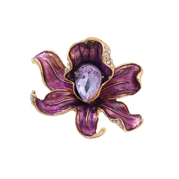 Cvjetna vintage broš za kapute — cinkova legura, elektroplatiranje, jesen 2025