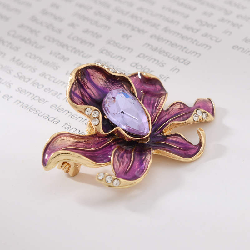 Cvjetna vintage broš za kapute — cinkova legura, elektroplatiranje, jesen 2025