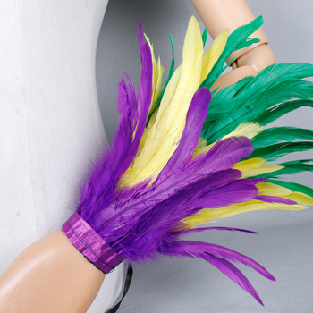 Готически пернат шал/плащ за Хелоуин партита и танцови изпълнения - Унисекс, средна дължина, пера, декоративни шевове, персонализируем