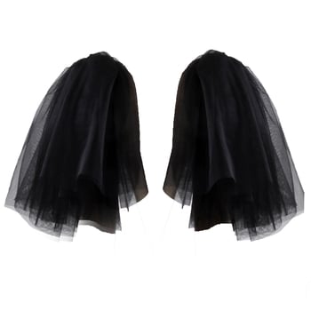 Сватбени мрежести ръкави от полиестер — монохромен дизайн, warp knitting, плисиране, декоративни