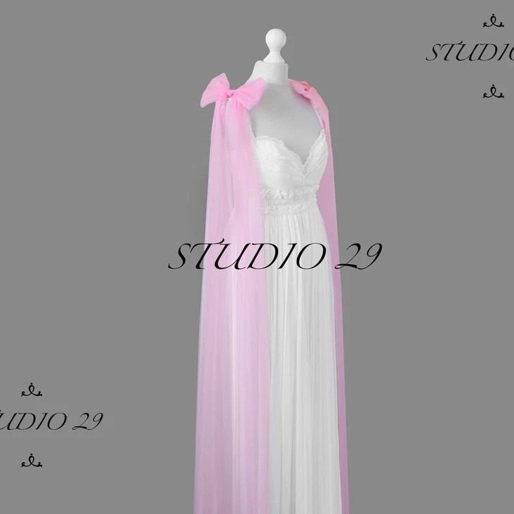 Шал за ръце с панделка, сваляема презрамка за рамо, дълъг булченски аксесоар, полиестер, френски стил