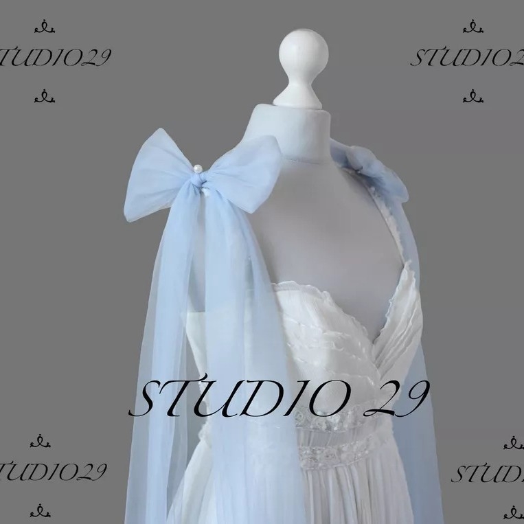 Шал за ръце с панделка, сваляема презрамка за рамо, дълъг булченски аксесоар, полиестер, френски стил