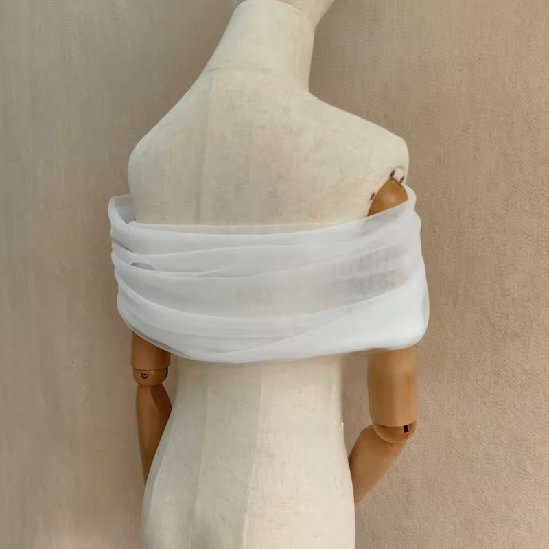 Vjenčana haljina s jednim ramenom, otpojive naramenice za pokrivanje ruku, tube top i šal za dodatno pokrivanje ruku