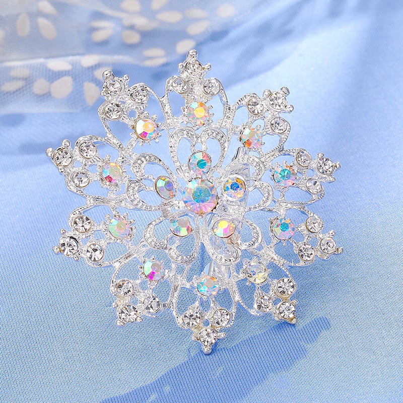 Ötvözetből készült rhinestone napraforgó kitűző koronás motívummal, uniszex