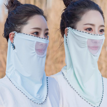 Napvédő arcmaszk, poliészter anyag, 81-95% tartalom, teljes fedés, városi divat stílus