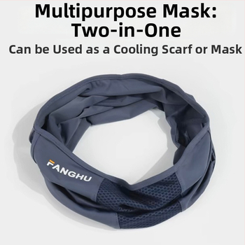 Férfi napsugárvédelmi arcmaszk nyári kerékpározáshoz – légáteresztő, UV-védelem, szélálló, rovarriasztó, Ice Silk poliészter sál