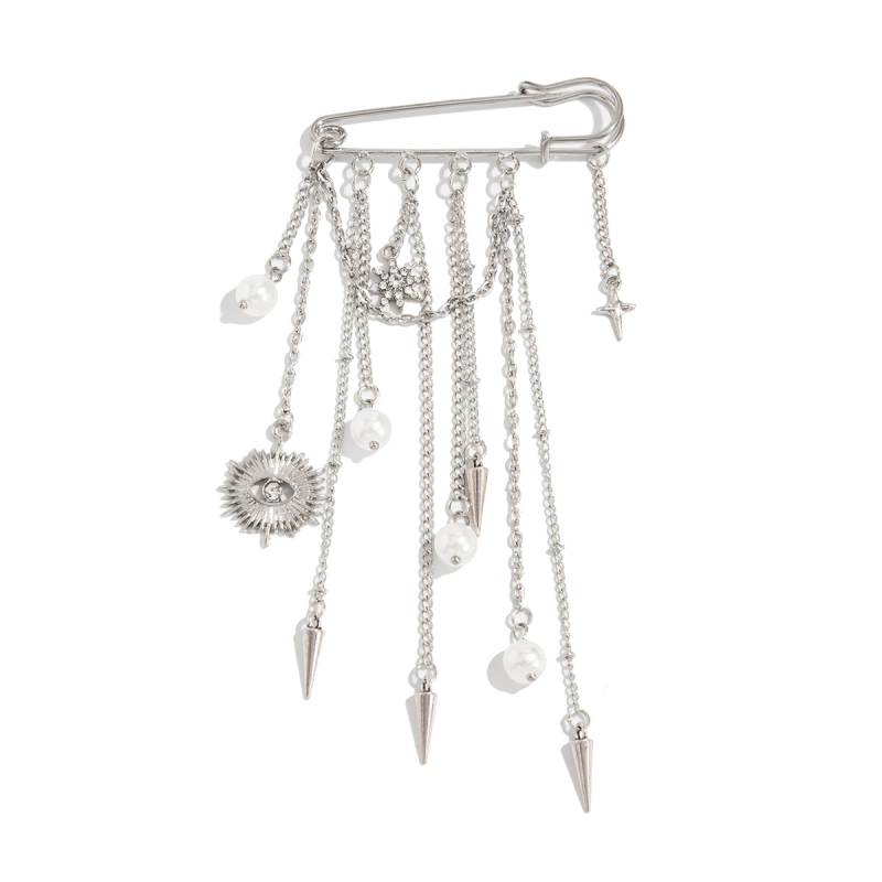 Ötvözetből készült bross, női Ins-stílus, csillag/geometriai forma, elektroplatált