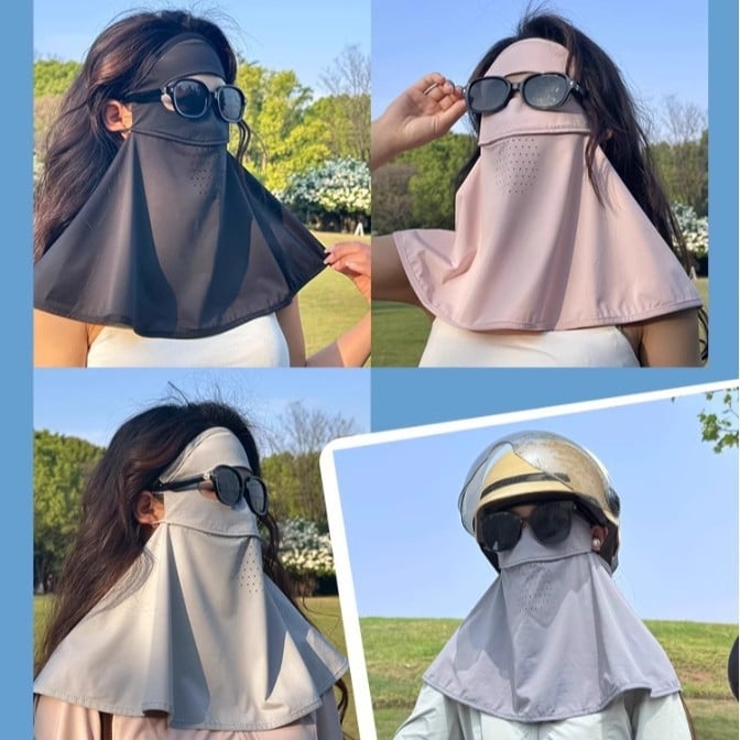 Teljes arcot fedő napszemvédő maszk, lélegző, UV-védelem, ultra könnyű, szélálló