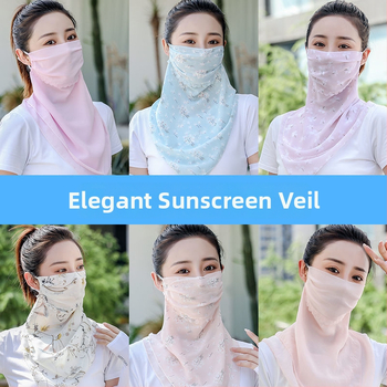 Γυναικεία μάσκα καλοκαιριού UV προστασίας με προστασία λαιμού 2-σε-1, αναπνεύσιμη λεπτή μεταξωτή εσάρπα για ποδηλασία