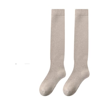 Șosete lungi peste genunchi pentru femei, de toamnă/iarnă, cu căptușeală din fleece și șosete din țesătură groasă, șosete ușoare de compresie pentru coapse și gambe.