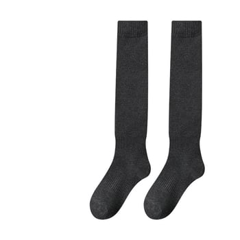 Șosete lungi peste genunchi pentru femei, de toamnă/iarnă, cu căptușeală din fleece și șosete din țesătură groasă, șosete ușoare de compresie pentru coapse și gambe.