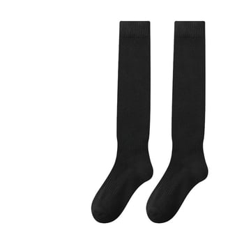 Șosete lungi peste genunchi pentru femei, de toamnă/iarnă, cu căptușeală din fleece și șosete din țesătură groasă, șosete ușoare de compresie pentru coapse și gambe.
