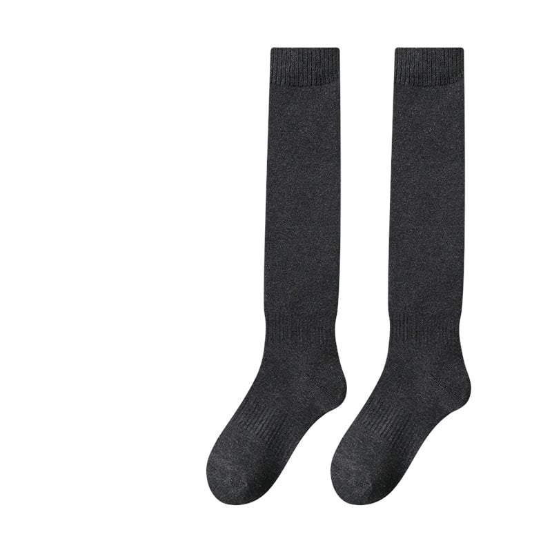 Șosete lungi peste genunchi pentru femei, de toamnă/iarnă, cu căptușeală din fleece și șosete din țesătură groasă, șosete ușoare de compresie pentru coapse și gambe.
