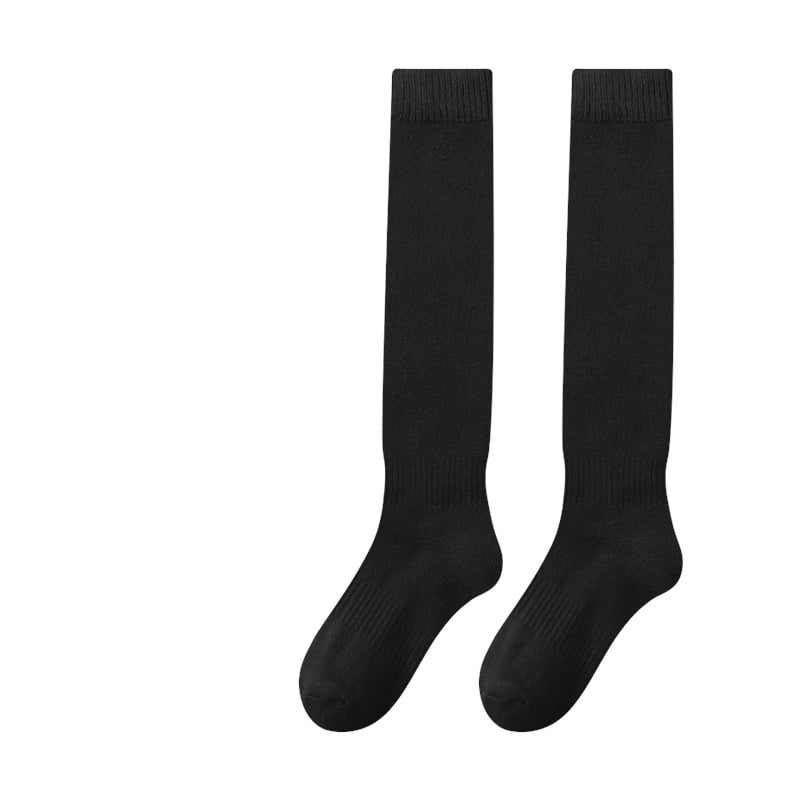 Șosete lungi peste genunchi pentru femei, de toamnă/iarnă, cu căptușeală din fleece și șosete din țesătură groasă, șosete ușoare de compresie pentru coapse și gambe.