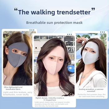 Teljes arcú UV-szűrős maszk – Uniszex, Nylon, Háromszög alak, Sokoldalú stílus, Tavasz, Ősz és Nyár