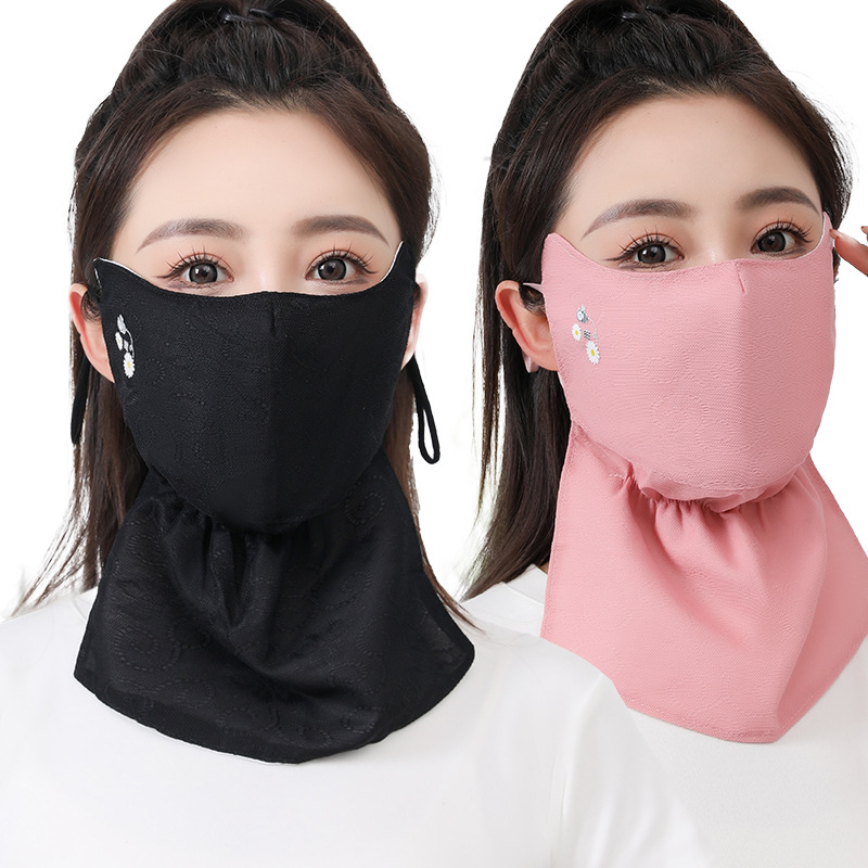 Légáteresztő csipkés arcmaska kültéri kerékpározáshoz UV-védelemmel, árnyékolással, szél- és porálló