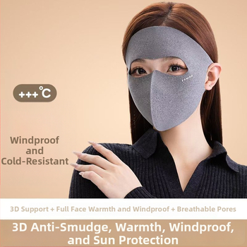 Зимна велокапачка с маска за защита на очите, Derong материал, ветроустойчива, UV50+ защита, ушна лента, унисекс