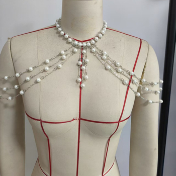 Válllánc nyaklánc, többszintű kulcscsonti lánc, kristályokkal és rhinestones-szal, geometriai dizájn