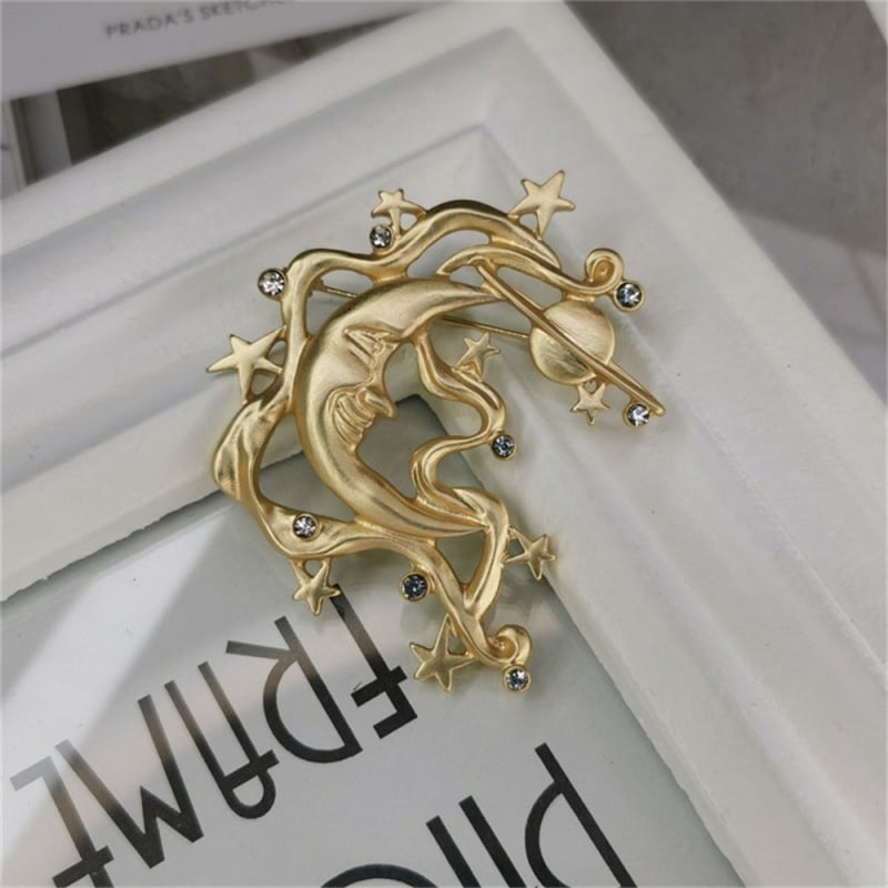 Broșă din aliaj | Stil: pentru îmbrăcăminte | Model: Constelație | Finisaj: aur încrustat | Material: aliaj