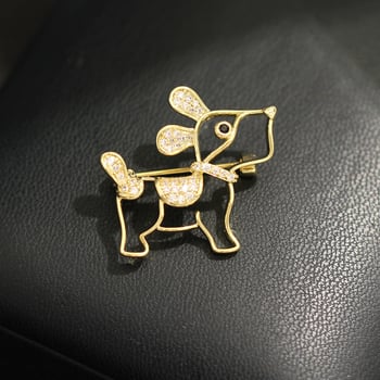 Broșă cu motif animal din zirconiu cubic sintetic; brand Yanyi; stil: doamnă, casual; formă: animale; acoperire electroplătită