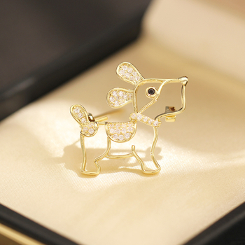 Broșă cu motif animal din zirconiu cubic sintetic; brand Yanyi; stil: doamnă, casual; formă: animale; acoperire electroplătită