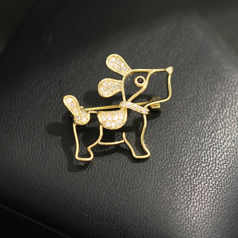 Broșă cu motif animal din zirconiu cubic sintetic; brand Yanyi; stil: doamnă, casual; formă: animale; acoperire electroplătită