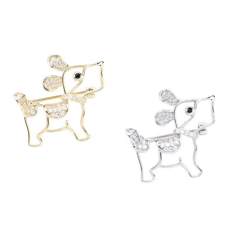 Broșă cu motif animal din zirconiu cubic sintetic; brand Yanyi; stil: doamnă, casual; formă: animale; acoperire electroplătită