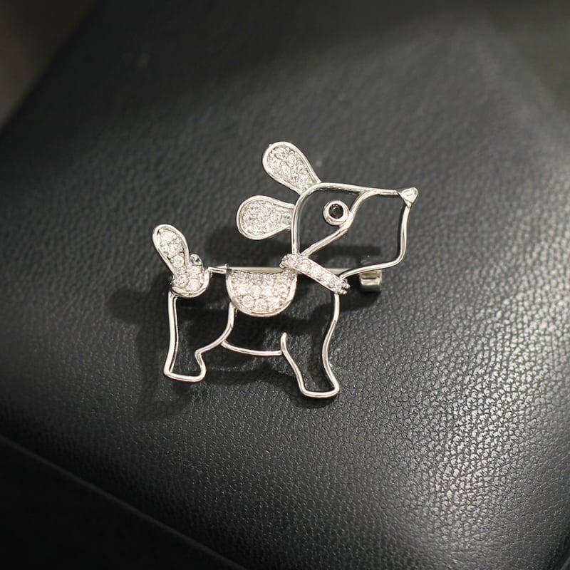 Broșă cu motif animal din zirconiu cubic sintetic; brand Yanyi; stil: doamnă, casual; formă: animale; acoperire electroplătită