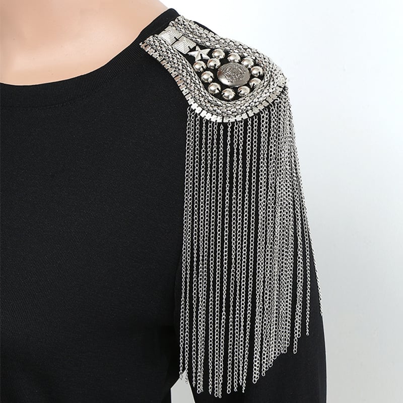 Fém bojtos vállvédők kabát-öltönyökhöz - kézzel készített, vasból, elektroplakált, uniszex, testre szabható