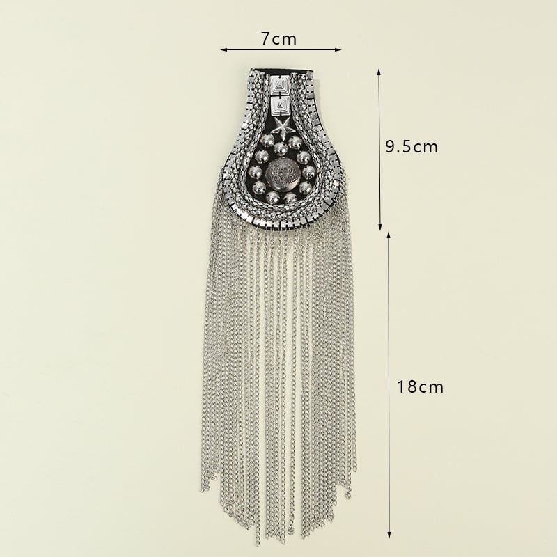 Fém bojtos vállvédők kabát-öltönyökhöz - kézzel készített, vasból, elektroplakált, uniszex, testre szabható