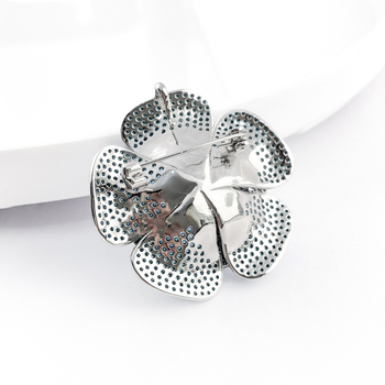 Broșă din cupru cu camelia Huili, electroplacare, accesoriu floral versatil