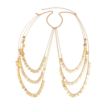 Női válllánc – fém körtés lánc, geometriai forma, elektroplatizálás; Anyag: lánc; Stílus: női; Év/Szezon: 2025 tavasz