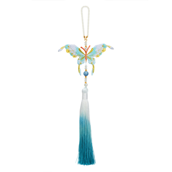 Išsiuvinėta drugelio formos apykaklė, vintazgo stiliaus moterų aksesuaras, rankų darbas, audinys, ruduo 2025