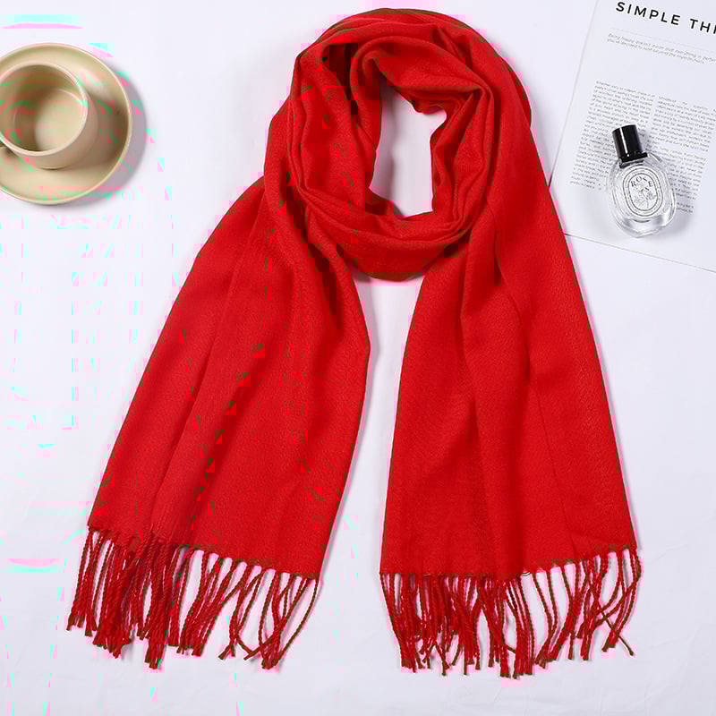 Шал с пискюли и персонализирано лого - памук, warp-knit, печат, бързосъхнещ, монохромен