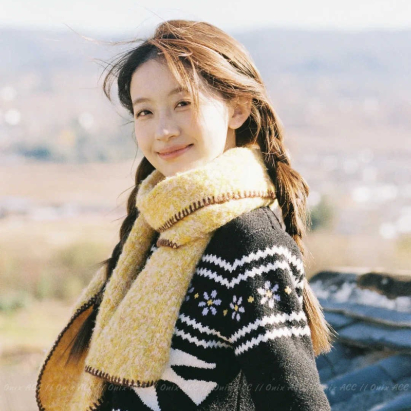 Памучен шал с warp-knit тъкане, поддържа топлината, зимен сезон, инст стил