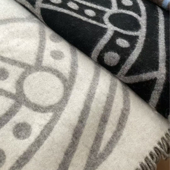 Вълнен шал с пискюли, права тъкан, топъл през зимата, стил средна дължина