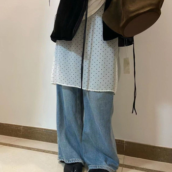 Moters sijonas iš nėrinių ir šifono, permatomas, daugiasluoksė, korėjietiškas stilius