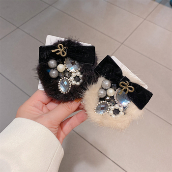 Segė su kaspinu dizainu, perlo įdėtas ametisto kristalas, lydinys, korėjietiško stiliaus moterims