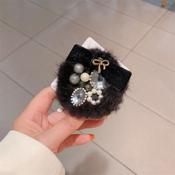 Segė su kaspinu dizainu, perlo įdėtas ametisto kristalas, lydinys, korėjietiško stiliaus moterims