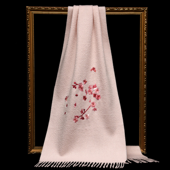 Кашмирен шал/пелерина, 100% кашмир, ръчно бродирано, зимна употреба